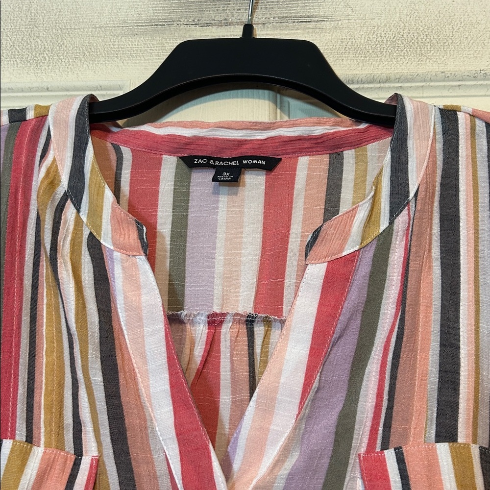 Zac & Rachel Woman Striped Multicolor Top Size 3X - Picture 4 of 8